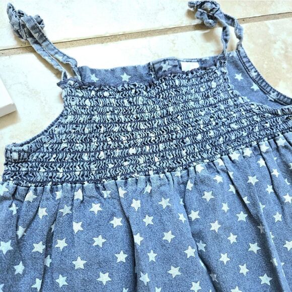 Carter's Chambray ruffled star spangled thin strapped dress - Picture 12 of 16